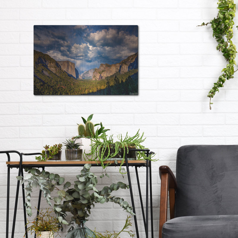 «Spring Storm Over Yosemite» par Rick Berk, art mural en métal, H 12 po x l 16 po