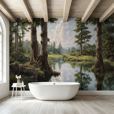 Peel and Stick Wallpaper Wall Mural florida everglades cypress tree swamp Wall Art Self Adhesive and Removable