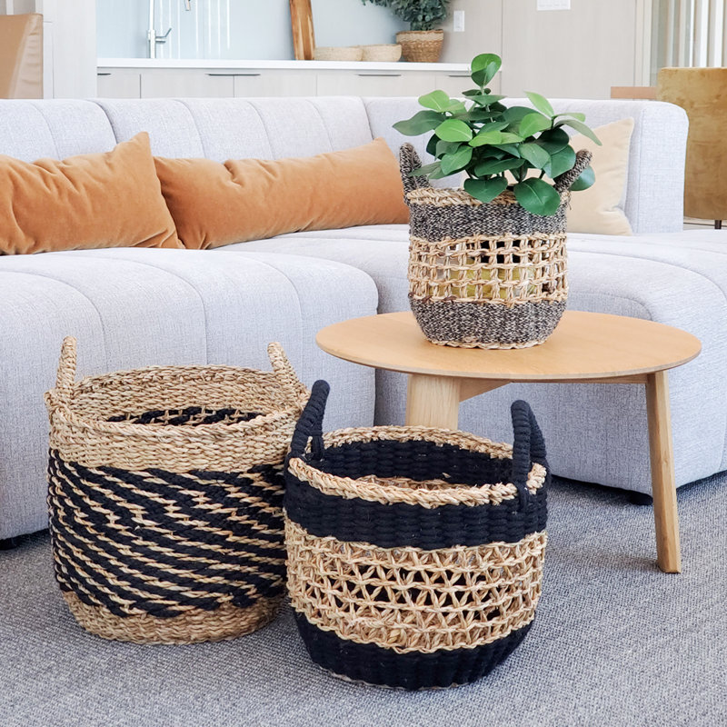 Rosecliff Heights ULA Decorative Basket, Brown/Black