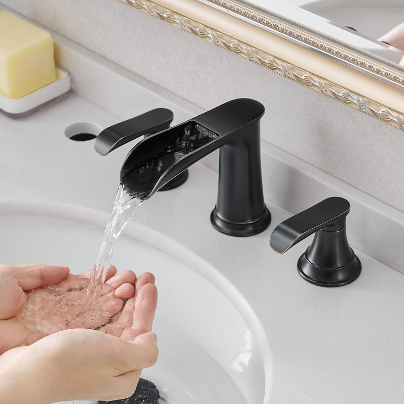 Robinets de salle de bain pour lavabo à 3 trous avec robinet à double poignée à levier unique et robinet à 3 trous avec robinet escamotable