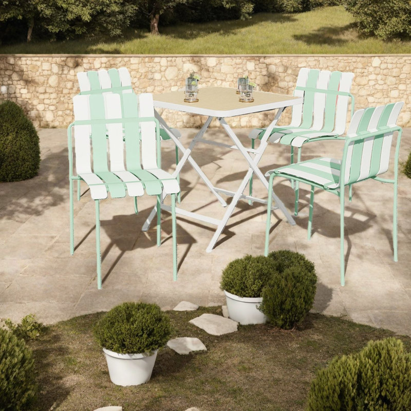 Stackable Patio Dining Chairs, Pp Metal Modern 4 Pack For Patio Dining