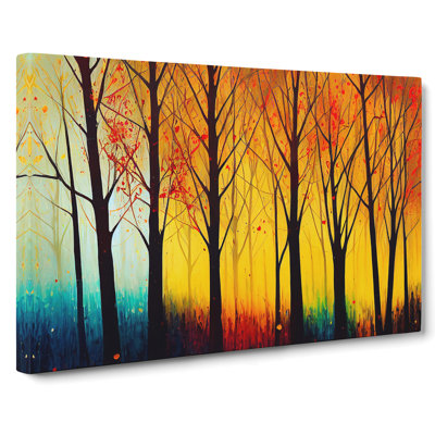 Colourful Autumn Forest Vol.3 Abstract - Wrapped Canvas