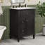 Meuble-lavabo autoportant de 24 po avec comptoir d'évier, armoire en bois massif et panneau de fibres à densité moyenne avec 1 tiroir rabattable et 2 tiroirs, tablette réglable, noir-738906869