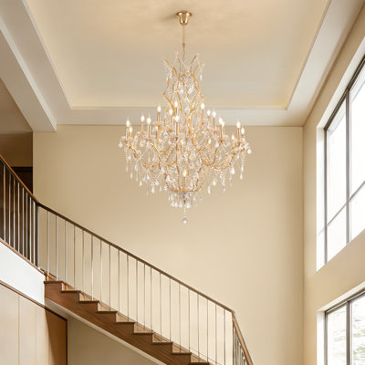 25 - Light Crystal Dimmable Tiered Chandelier