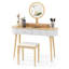 Ensemble de meuble-lavabo à miroir 4 tiroirs avec tabouret Kiree -1910835882