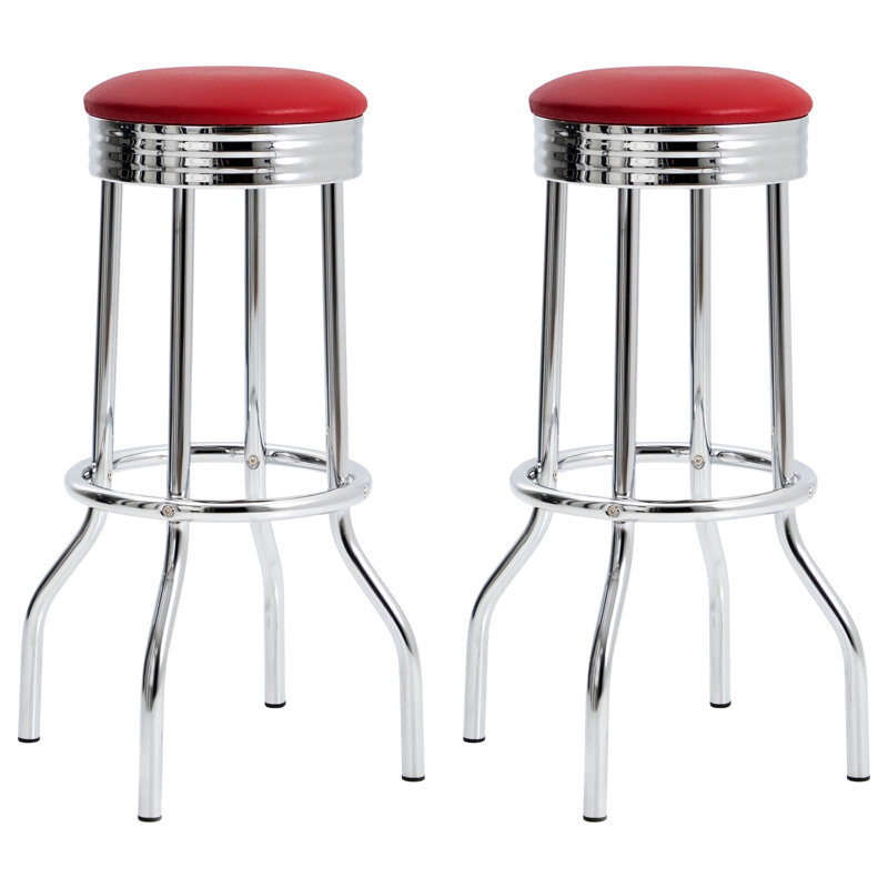 Tabouret de comptoir Raageh 30, Rouge