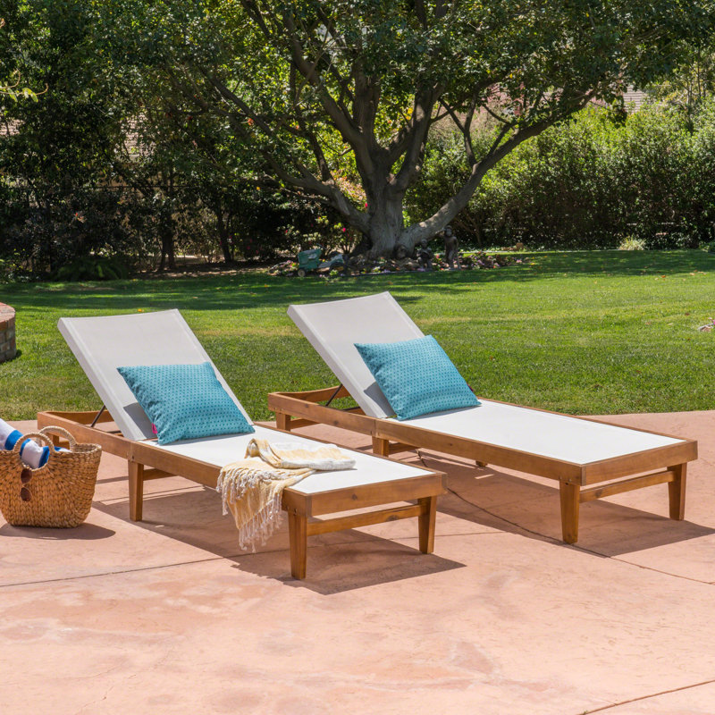 Scheiner 24'' Outdoor Acacia Chaise Lounge, Teak