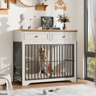 Meuble de rangement robuste pour chien de 42 po à 42 po pour petits, moyens et grands chiens