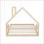 Lit plateforme double en bois de pin avec tête de lit double, naturel - aucun sommier requis-131460606-131460604