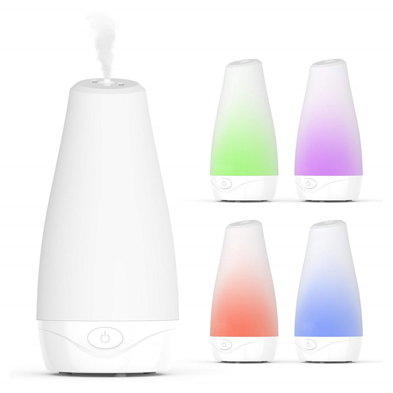 Essential Oil Diffuser - Compact Ultrasonic Aromatherapy Diffuser, Natural Air Deodorizer, 100Ml Water Tank, And Optional Mood Light - Lasts Up To 7 Hours With Auto Shut-Off