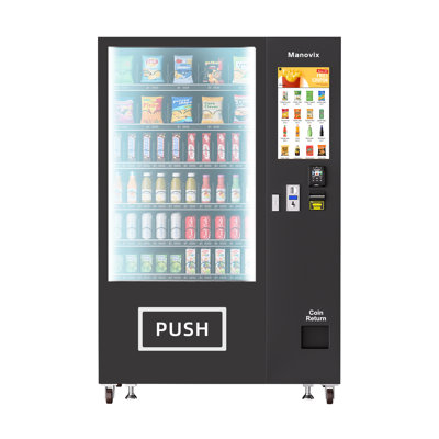 76In L Snack and Cold Beverages Combo Vending Machine 21 Inch Credit Card Reader and Coin/Bill Acceptor, 60 Slots/Refrigerated with Touch Screen