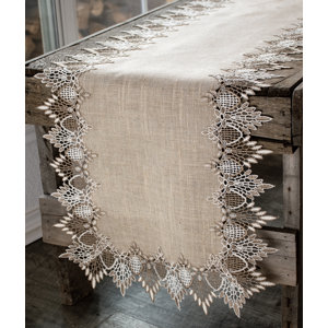 Blough Lace Runner Neutral Earth Tones Table Runner Dresser Scarf Coffee Table Runner