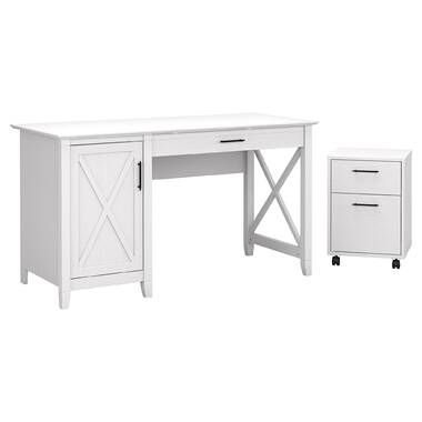 Veda 54'' Desk Sand & Stable Color: Dark Gray Hickory