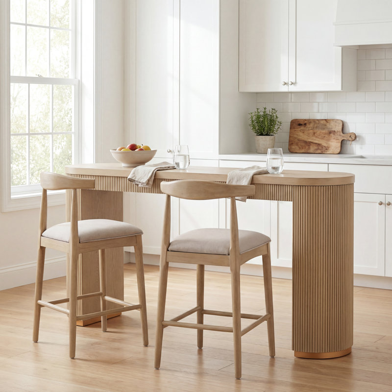 Ensemble de table de salle à manger à hauteur de comptoir 2 personnes avec tabourets rembourrés Eameson