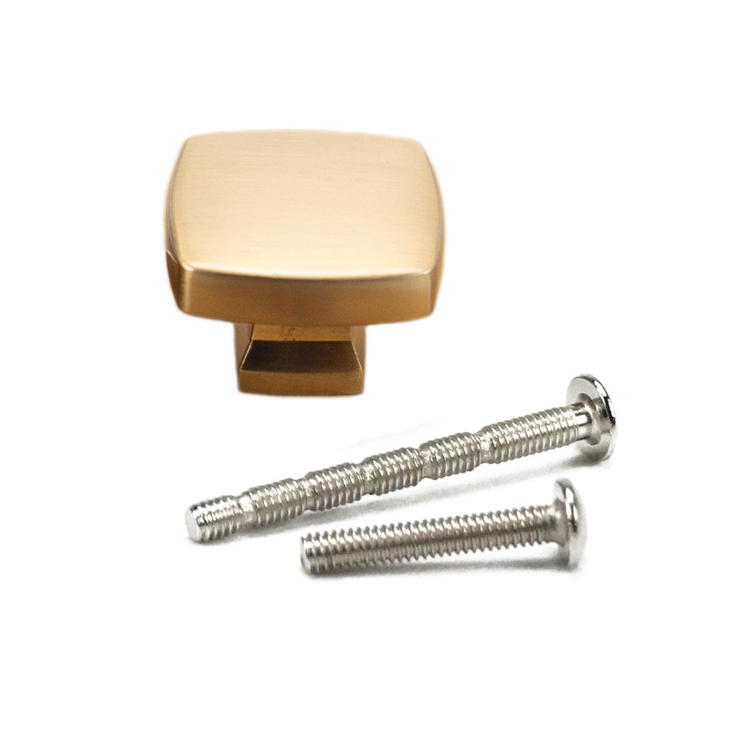 1.22" Length Square Knob Multipack, Champagne Bronze