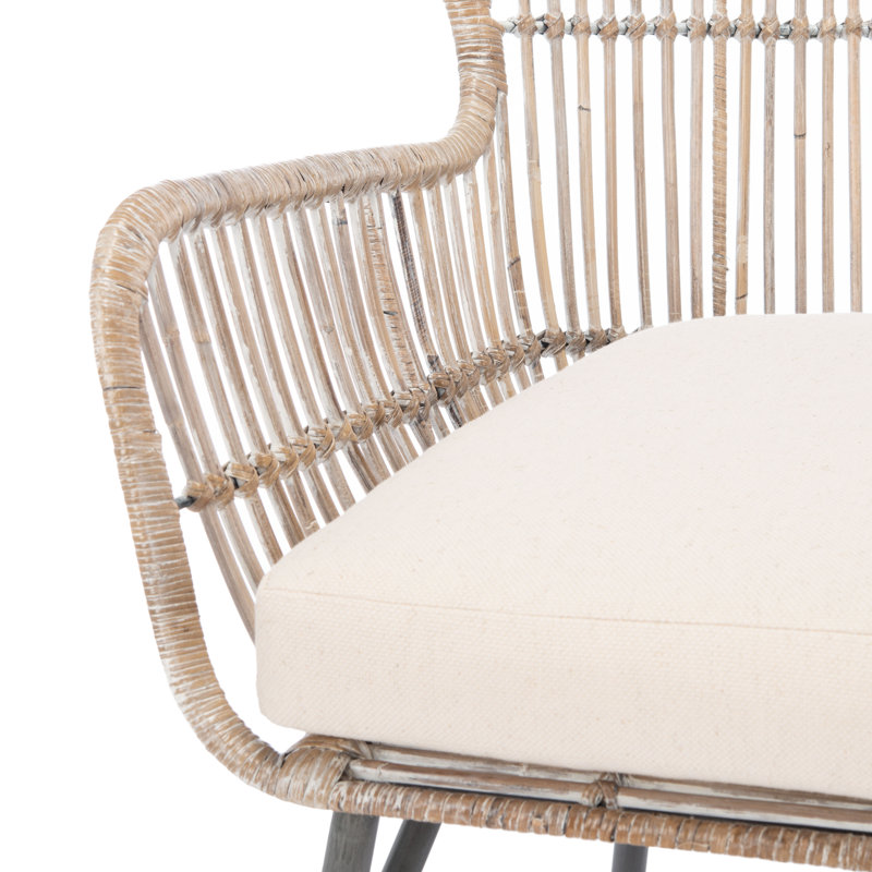 Upholstered Accent Chair, White Wash