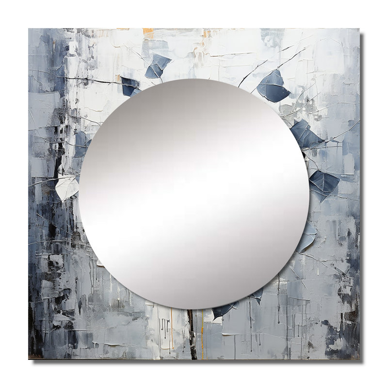 Delimar - Grand miroir carré pour décoration murale feuilles, 29 po x 29 po
