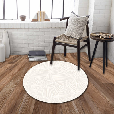 Tapis rond à poils courts et hauts 41 po x 41 po Claudis