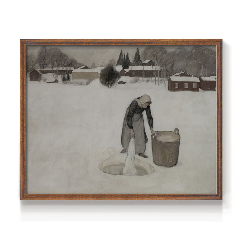 Paysages rétro-Ccclii - reproduction encadrée, Noyer