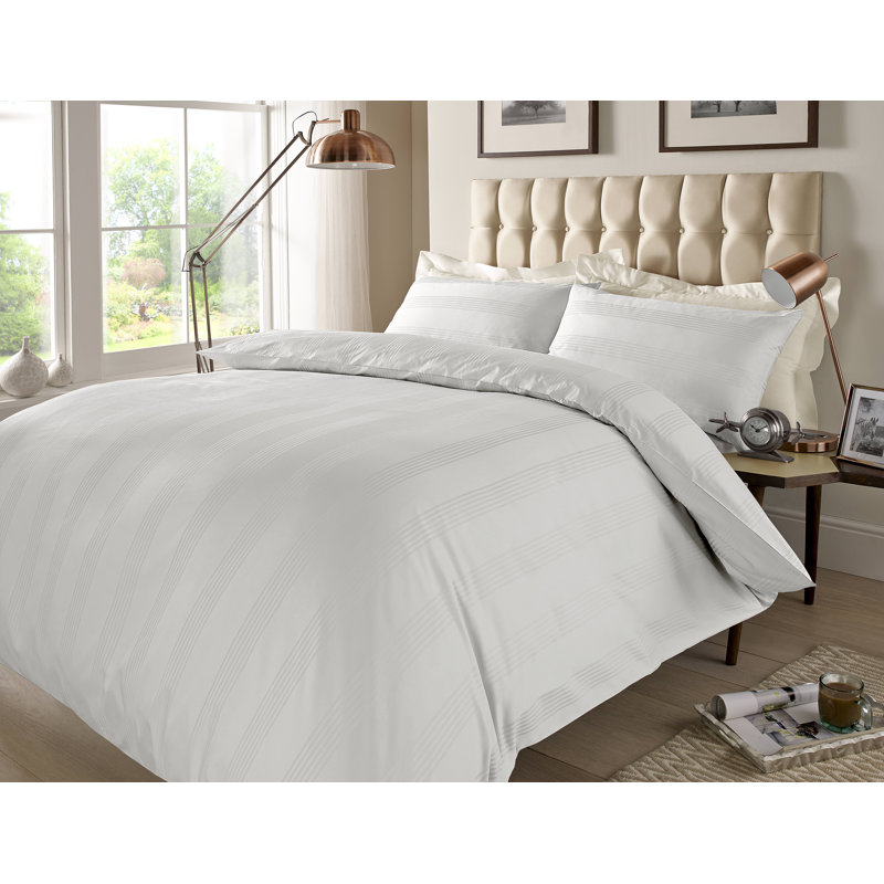 Grandberry 400 Thread Count Duvet Cover Set, White, Single Duvet Cover + 1 Standard Pillowcase