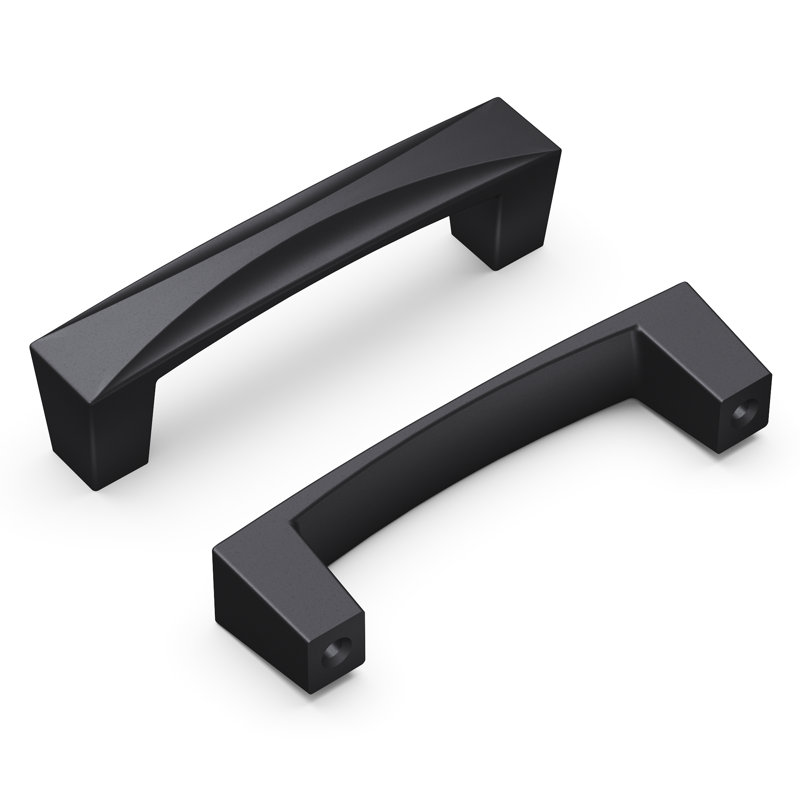 Crest Collection Handle Pull - 3" Centre to Centre Cabinet Pull Matte Black - Mid-century Modern Hardware for Drawers & Cabinets    