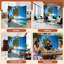 Paravent 4 panneaux pliant Royal Tropical Beach