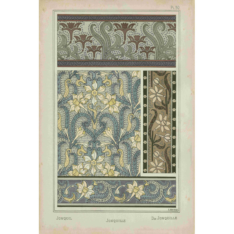 Nouveau design floral VI, H 18 po x l 12 po
