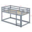 Lit mezzanine simple au-dessus d'un lit simple en bois massif avec échelle-105501994