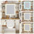 White Makeup Vanity Set with Lights and Mirror & Storage Stool Dressing Vanity Table for Bedroom-1412352772