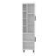Armoire de rangement, 2 portes, 9 tablettes, 4 pieds, blanc