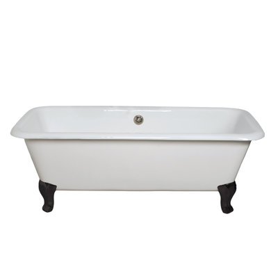 P1174 Lewis Cast Iron with 5.5' Rectangular Double Ended Leg Tub and 7" Faucet Holes