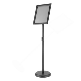 Pedestal Sign Holder, 8.5 X 11 Inch Vertical And Horizontal Adjustable Poster Stand, Heavy-Duty Floor Standing Sign Holder With Round Base For Display, Advertisement, And Outdoor, Black