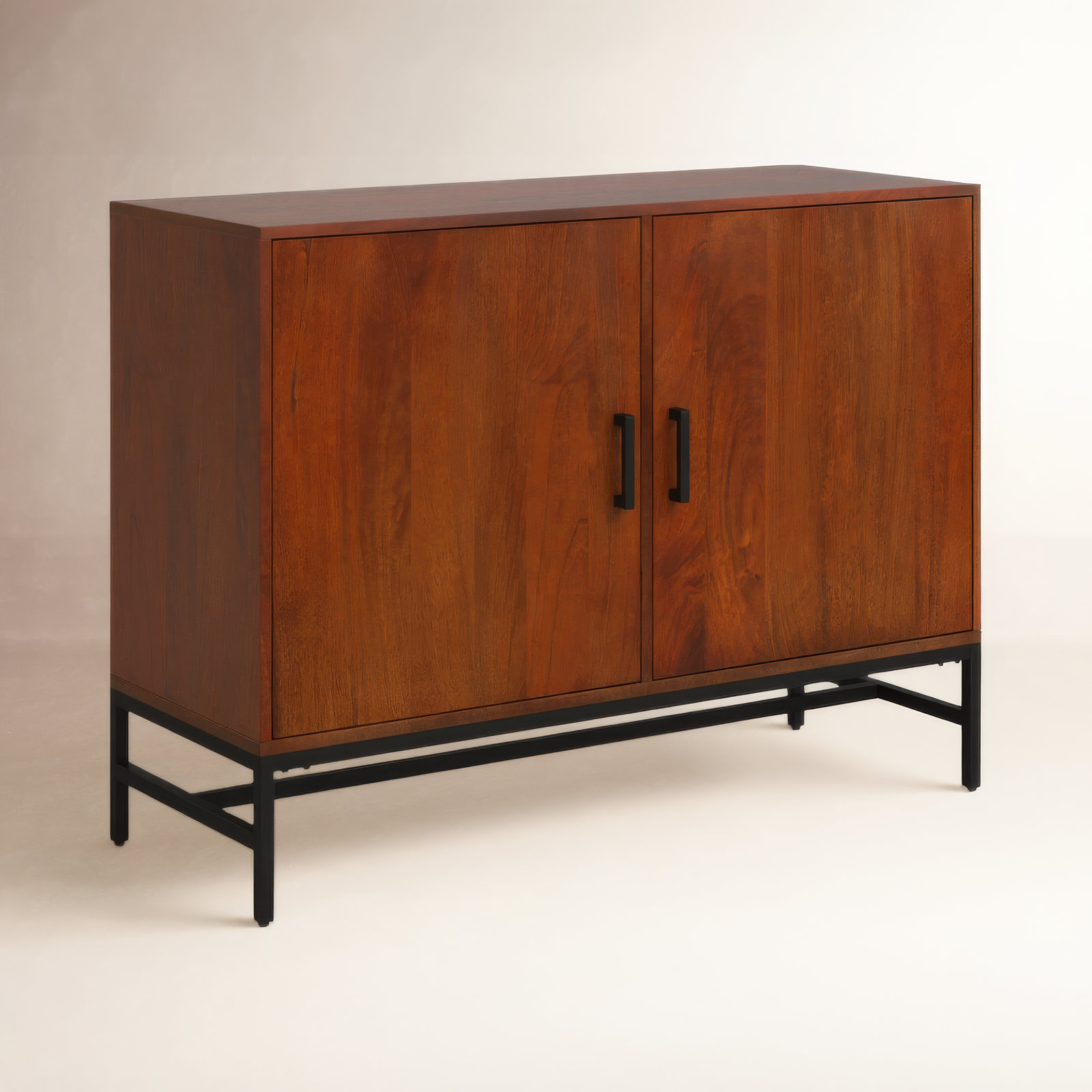 Soleil Mango Wood Accent Cabinet, Walnut
