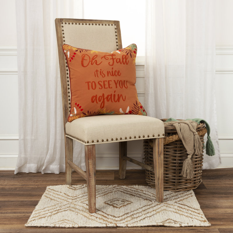 Embroidered Cotton Throw Pillow