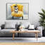 Chihuahua à poils longs avec fauteuil jaune | Art sur toile encadrée
