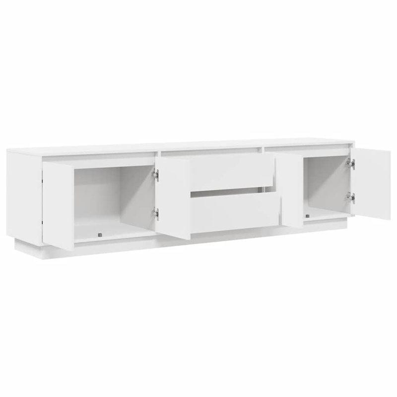 Latitude TV Cabinet with LED Lights 193.5x41x50 cm, White