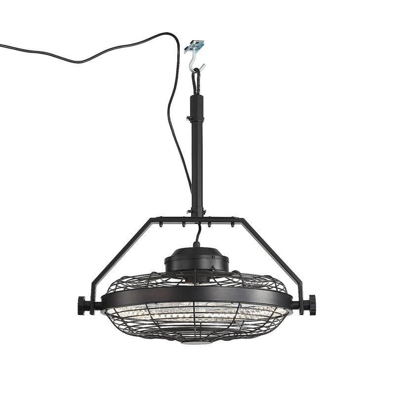 21-Inch Matte Black Ceiling Fan With Light,Dimmable LED With Memory, 7 ABS Blades,Reversible Motor, Memory & Timer
