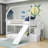 Lavedan Twin Over Twin Standard Bunk Bed with Slide and Shelf-899553904
