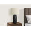 Lighting, H 25 po, lampe de table, céramique noire, abat-jour ivoire / crème, contemporain