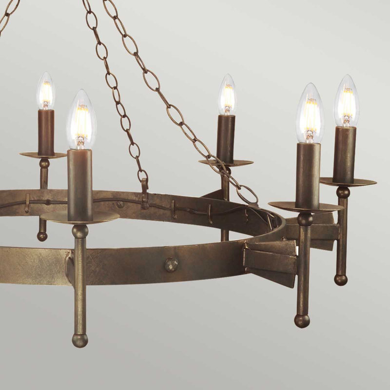 Cochere 8 - Light Waggon Wheel Chandelier