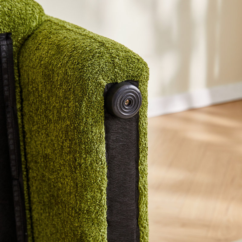 Simple en velours de 34 po, expérience d'assise confortable, conception ergonomique, pour plusieurs espaces, structure en bois massif, coussin en mousse, velours facile à assembler et siège ergonomique à assise mi-douce, à assembler