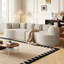 Canapé modulaire incurvé courbé, canapé surdimensionné sans os moderne de 106,3 pouces avec 6 coussins et siège profond-2006851008