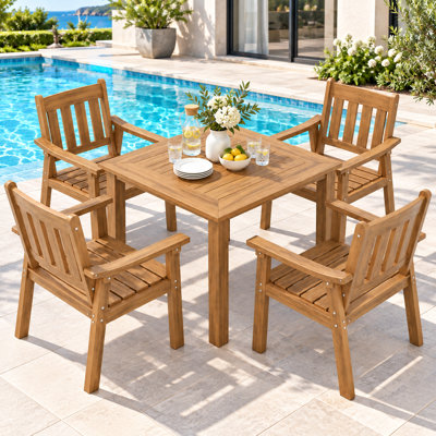Ensemble de table de salle à manger en plastique pour 4 personnes Ensemble de table et chaises d'extérieur 5 pièces toutes saisons avec structure en métal et aluminium
