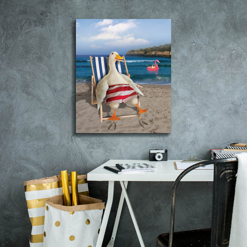  «Duck Sunbathing» par John Hovenstine, art mural sur toile, 20 po x 24 po, H 24 po x l 20 po