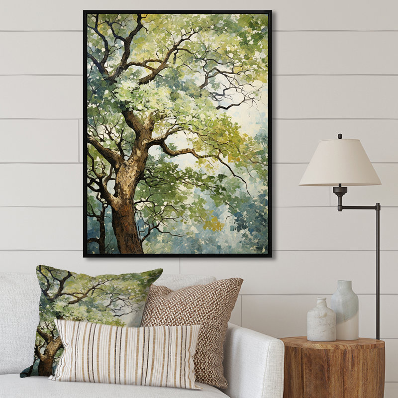 Essence d'Afrique - arbre, art mural africain, H 40 po x l 30 po x P 1,5 po, Cadre flottant noir