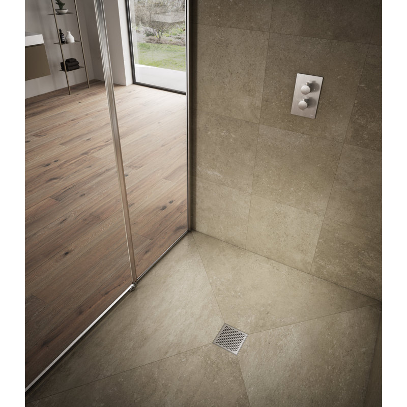 Drain de douche Delmar Delta Center Grid, Satin