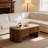 47" Oval Lift Top Coffee Table With Hidden Storage, Rustic Brown Mid Century Modern Center Table With Storage Shelf For Living Room
