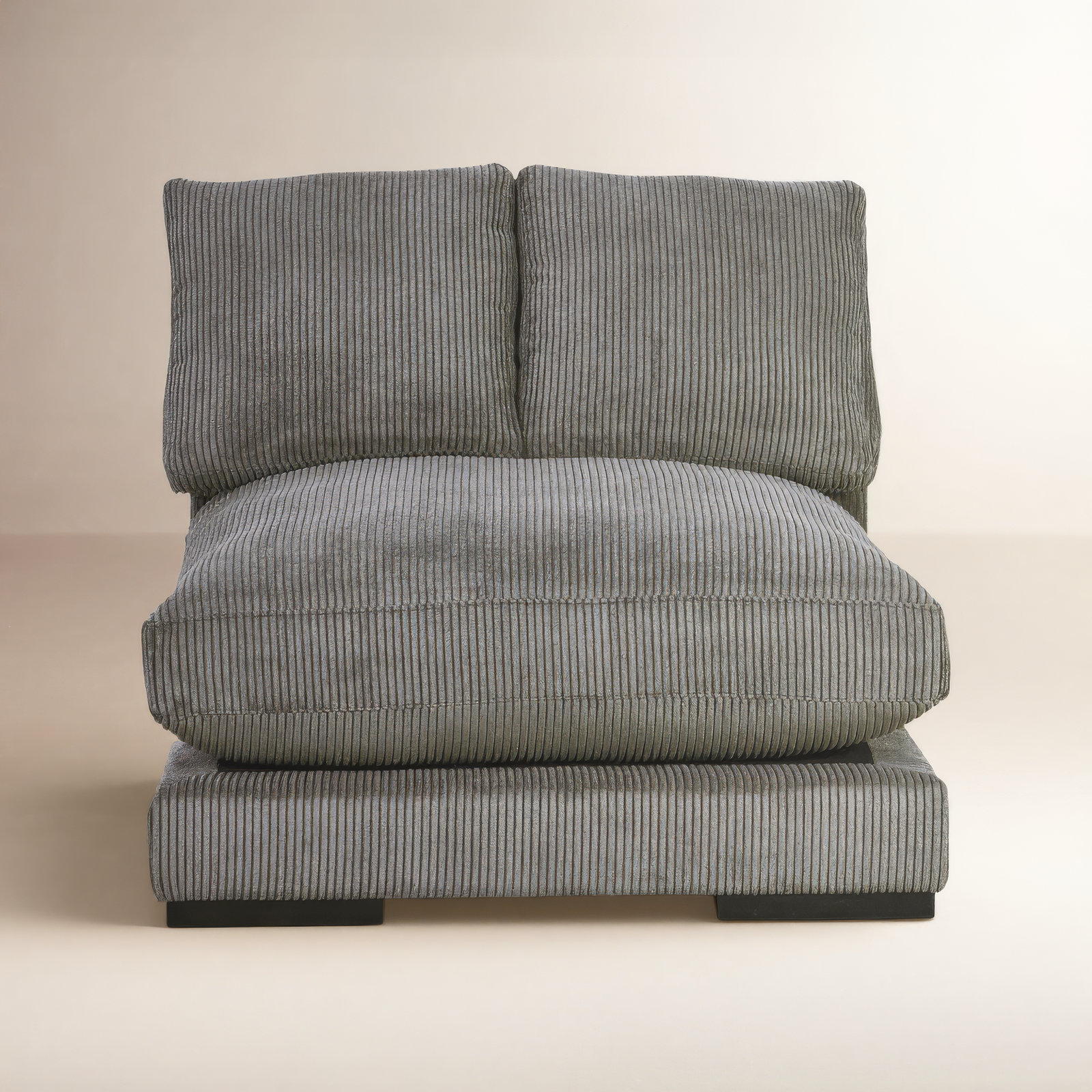 Lonsdale Upholstered Slipper Chair, Gray Corduroy