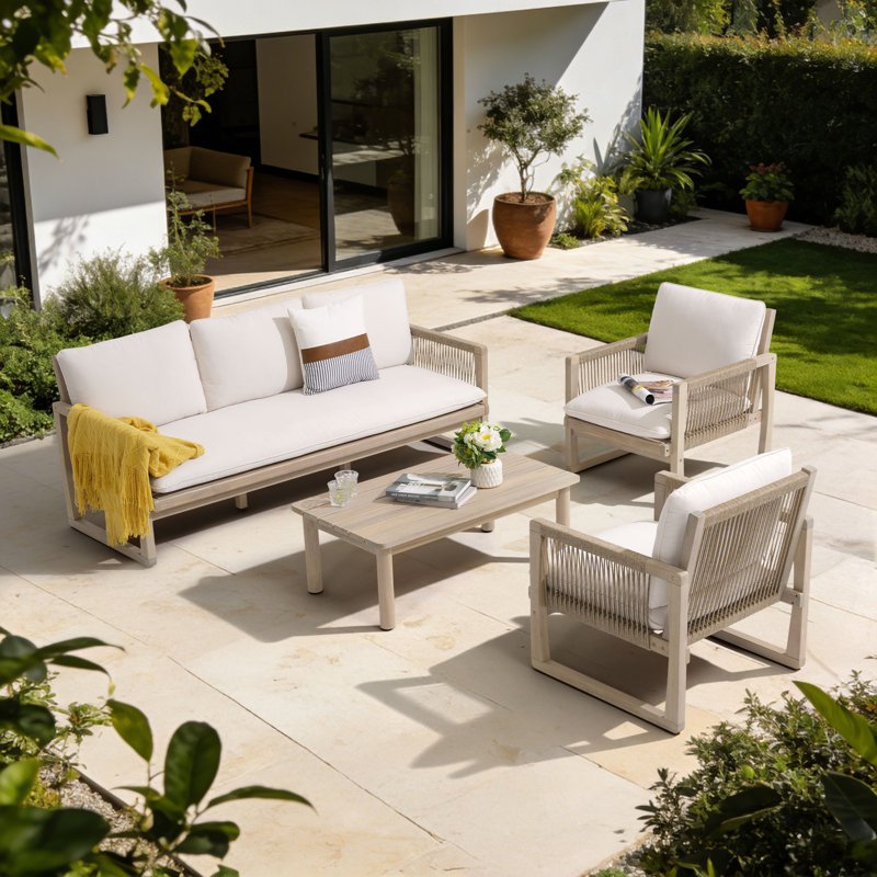 Outdoor 4-piece Conversation Set With Cushions