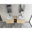 Meuble-lavabo mural 72 po avec lavabo d'art en céramique, 1 tablette de rangement, 4 portes à fermeture douce, contreplaqué, entretien facile